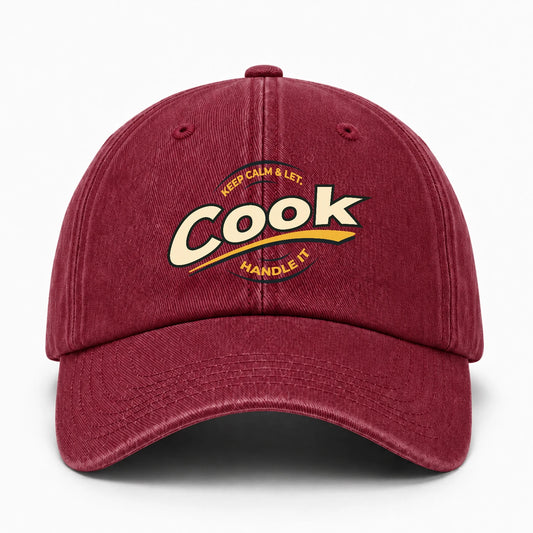 Keep Calm & Let Your Name Handle It Burgundy Washed Cap COOK 13K1 C105PF