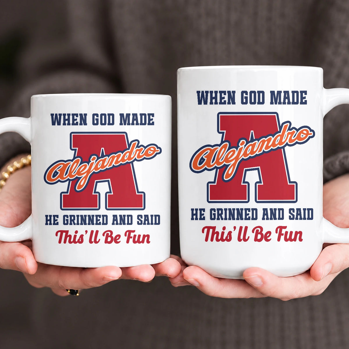 When God Made Your Name Personalized Baseball Mug ALEJANDRO 13K1 MG07