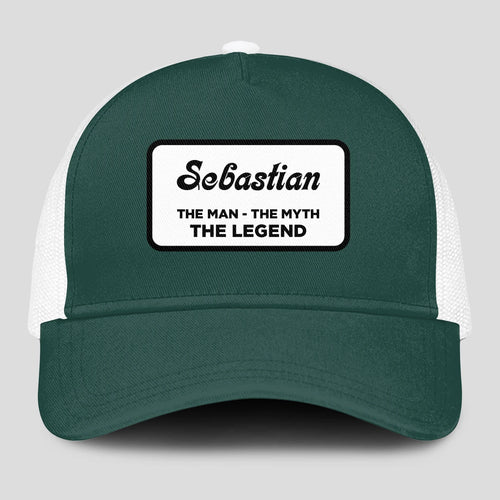 The Man The Myth The Legend Green And White Mesh Cap SEBASTIAN 13K1 C198PF
