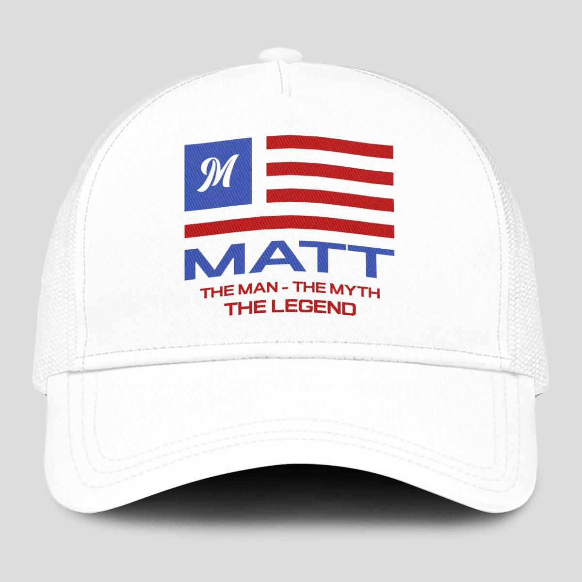 The Man The Myth The Legend America Flag Mesh Cap MATT 13K1 C193PF