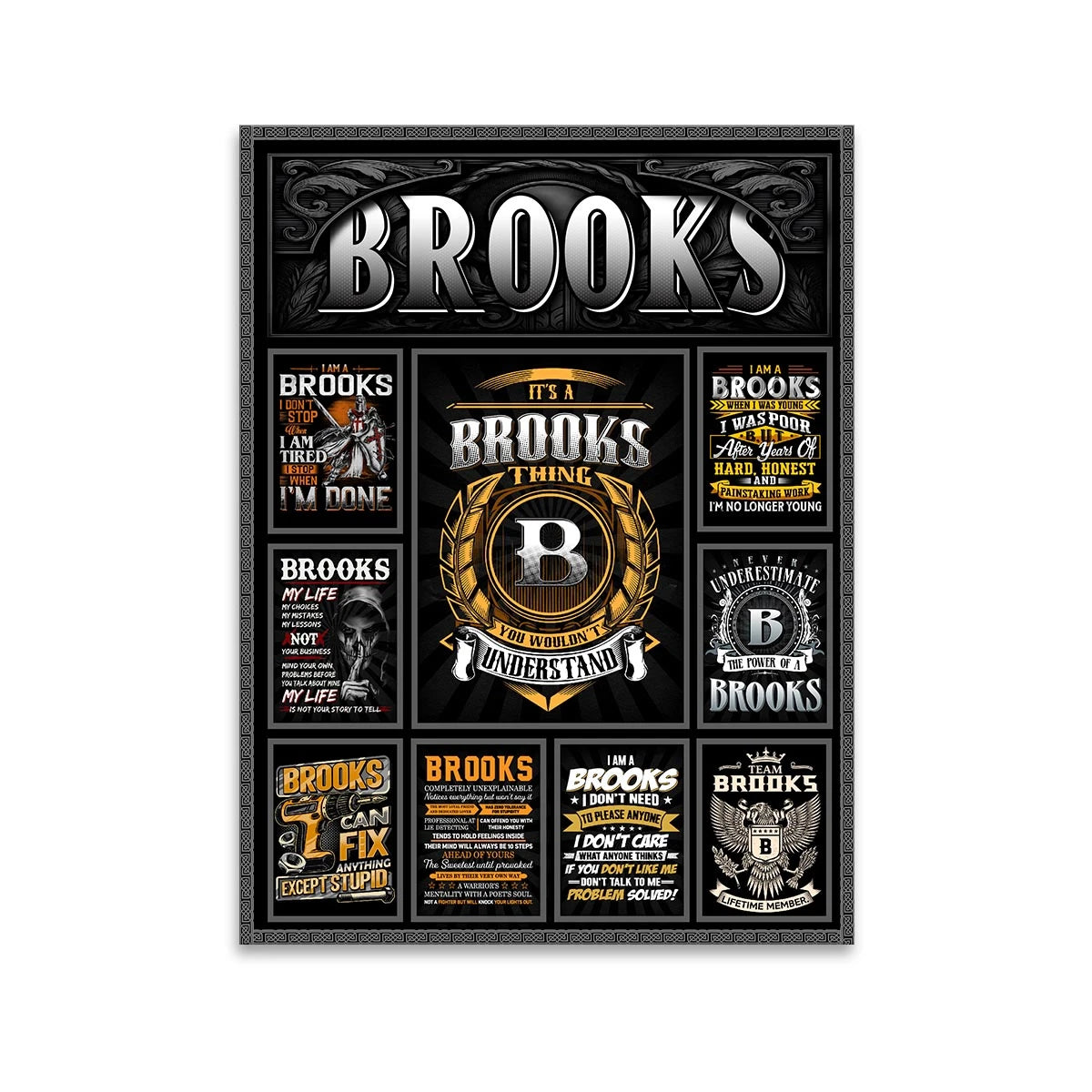 BROOKS Personalized Sponge Floor Mat – Custom Printed Home Decor 13K1-AR2