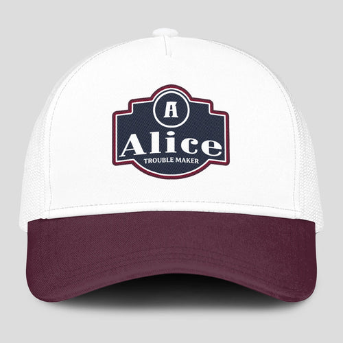 Trouble Maker Burgundy And White Funny Mesh Cap ALICE 13K1 C201PF