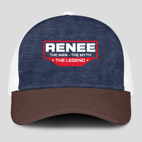 The Man The Myth The Legend Navy Brown And White Mesh Cap RENEE 13K1 C200PF