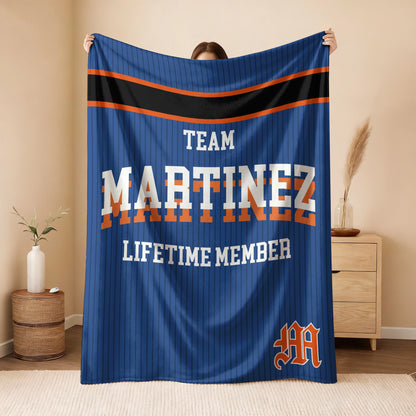 Team Your Name Lifetime Member Basketball Fleece Blanket MARTINEZ 13K1 BK47