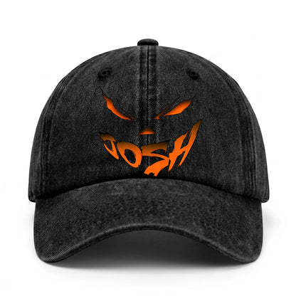 Your Name Jack O' Lantern Halloween Washed Cap JOSH 13K1 C100PF