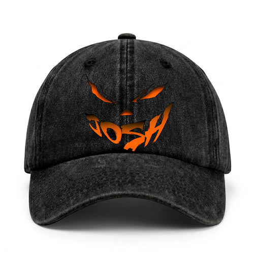 Your Name Jack O' Lantern Halloween Washed Cap JOSH 13K1 C100PF