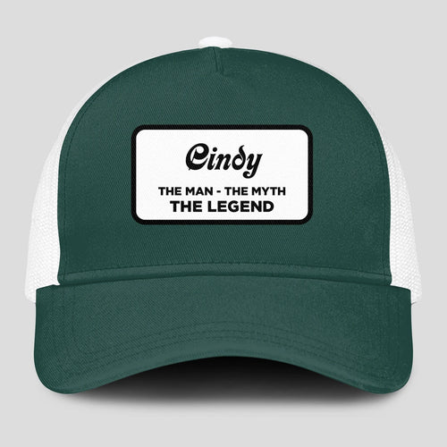 The Man The Myth The Legend Green And White Mesh Cap CINDY 13K1 C198PF