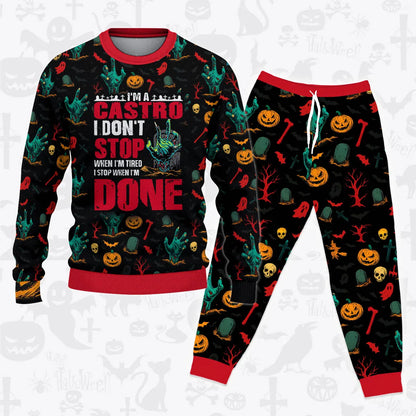 CASTRO Halloween Pajamas Set Sweater & Pants Horror Skull Pumpkin 13K1-HL3