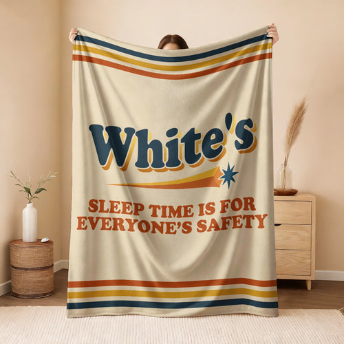 Your Name's Sleep Time Funny Retro Fleece Blanket WHITE 13K1 BK67