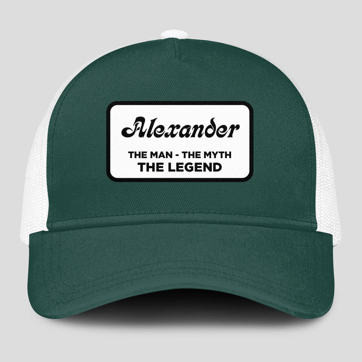 The Man The Myth The Legend Green And White Mesh Cap ALEXANDER 13K1 C198PF