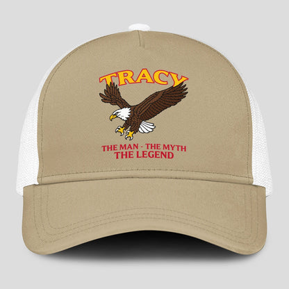 The Man The Myth The Legend Eagle Khaki Mesh Cap TRACY 13K1 C210PF