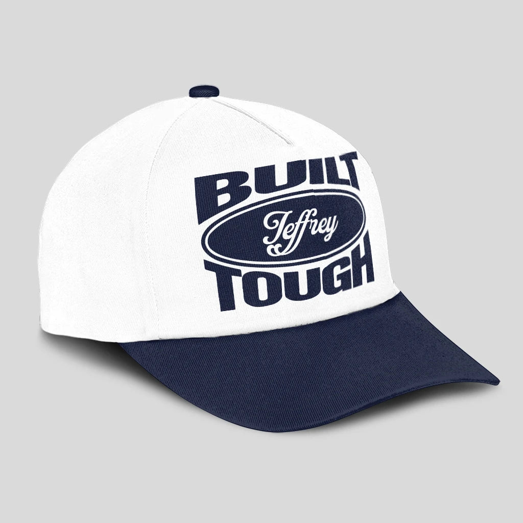 Built Your Name Tough Slogan Blue And White Cap JEFFREY 13K1 C95PF