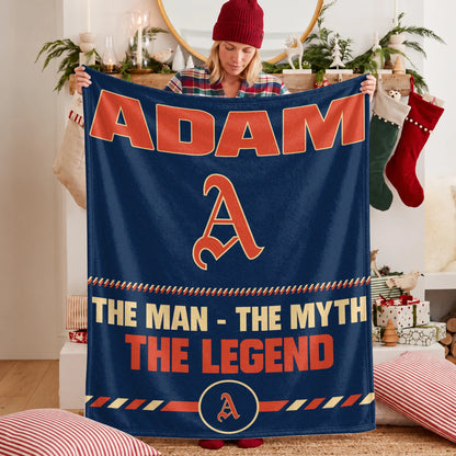 The Man The Myth The Legend Retro Fleece Blanket ADAM 13K1 BK53