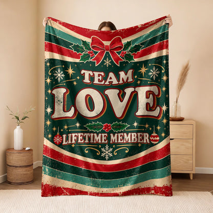 Team Your Name Lifetime Member Christmas Fleece Blanket LOVE 13K1 BK52