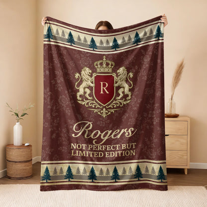 Not Perfect But Limited Edition Burgundy Pine Tree Fleece Blanket ROGERS 13K1 BK41