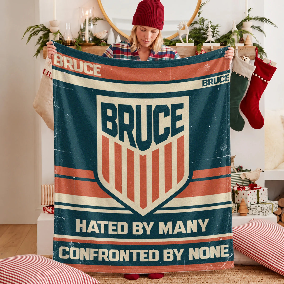 Hated By Many Confronted By None Retro Fleece Blanket BRUCE 13K1 BK58