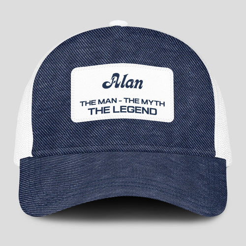 The Man The Myth The Legend Blue Denim Mesh Cap ALAN 13K1 C194PF