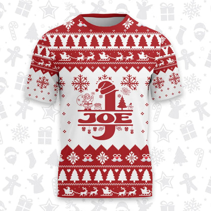 JOE Personalized Christmas T-Shirt Pajama Set - Holiday Gift Outfit 13K1-CR2