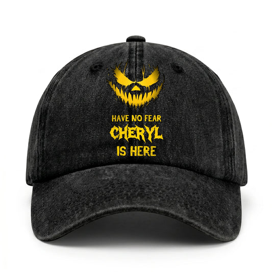 Have No Fear Your Name Is Here Jack O' Lantern Washed Cap CHERYL 13K1 C135PF