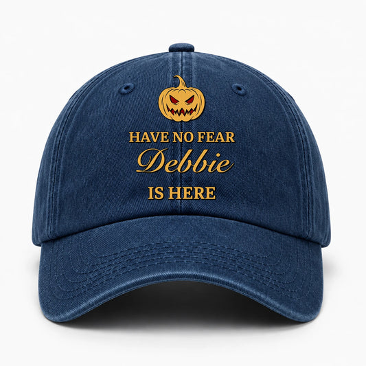 Have No Fear Your Name Is Here Jack O' Lantern Washed Cap DEBBIE 13K1 C165PF