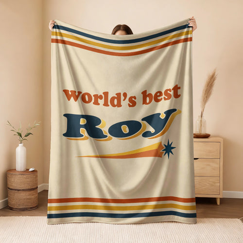 World's Best Your Name Retro Fleece Blanket ROY 13K1 BK64