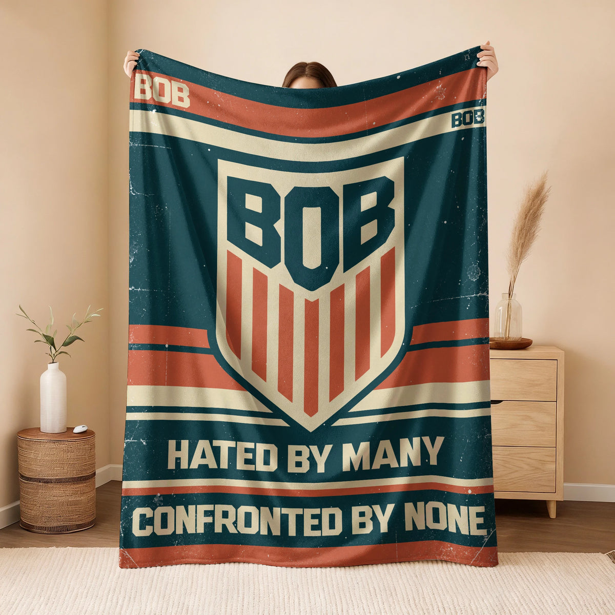 Hated By Many Confronted By None Retro Fleece Blanket BOB 13K1 BK58