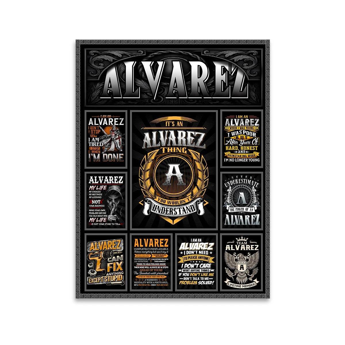ALVAREZ Personalized Sponge Floor Mat – Custom Printed Home Decor 13K1-AR2