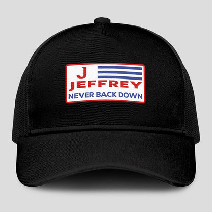 Never Back Down Vintage America Black Mesh Cap JEFFREY 13K1 C207PF