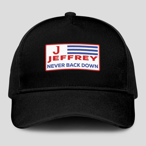 Never Back Down Vintage America Black Mesh Cap JEFFREY 13K1 C207PF