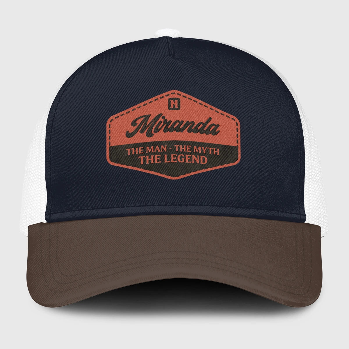 The Man The Myth The Legend Navy And Brown Mesh Cap MIRANDA 13K1 C188PF