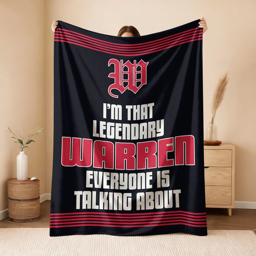 I'm That Legendary Name Dark Red Fleece Blanket WARREN 13K1 BK48