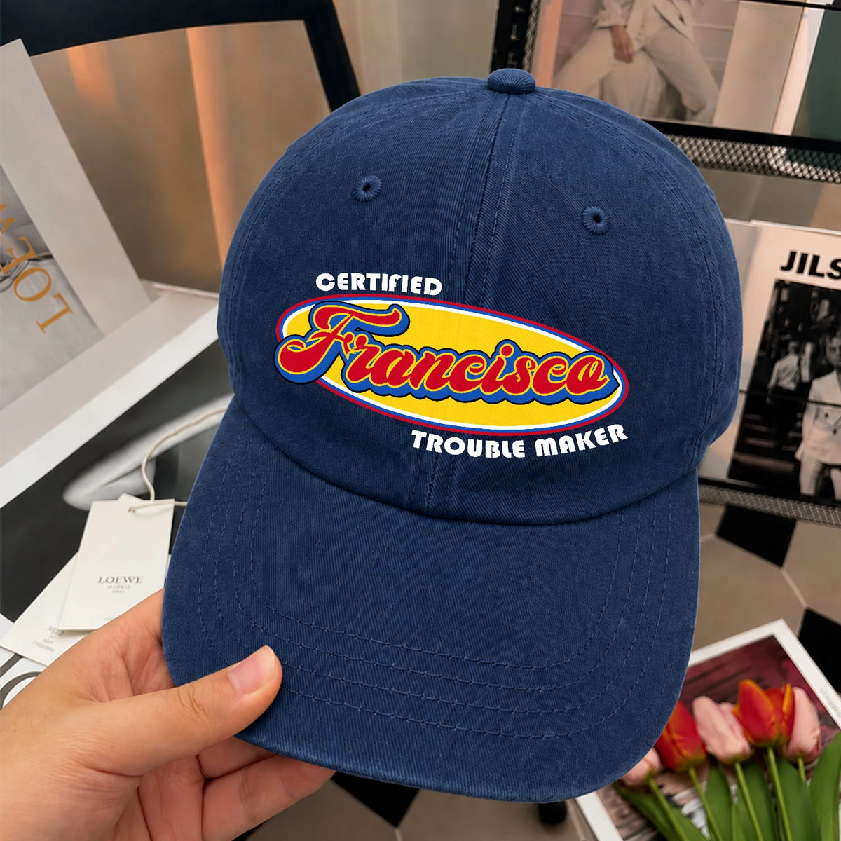 Certified Your Name Trouble Maker Washed Cap FRANCISCO 13K1 C73PF