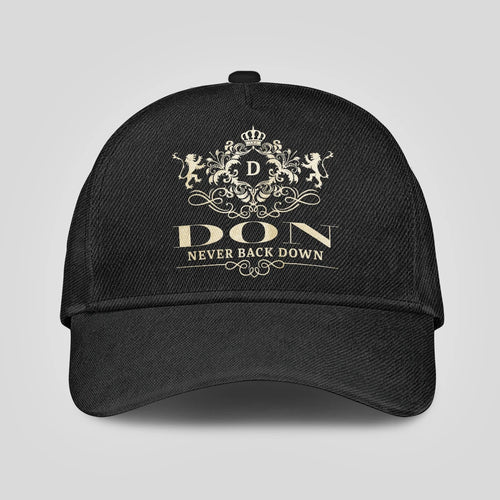Never Back Down Royal Style Black Cap DON 13K1 C179PF