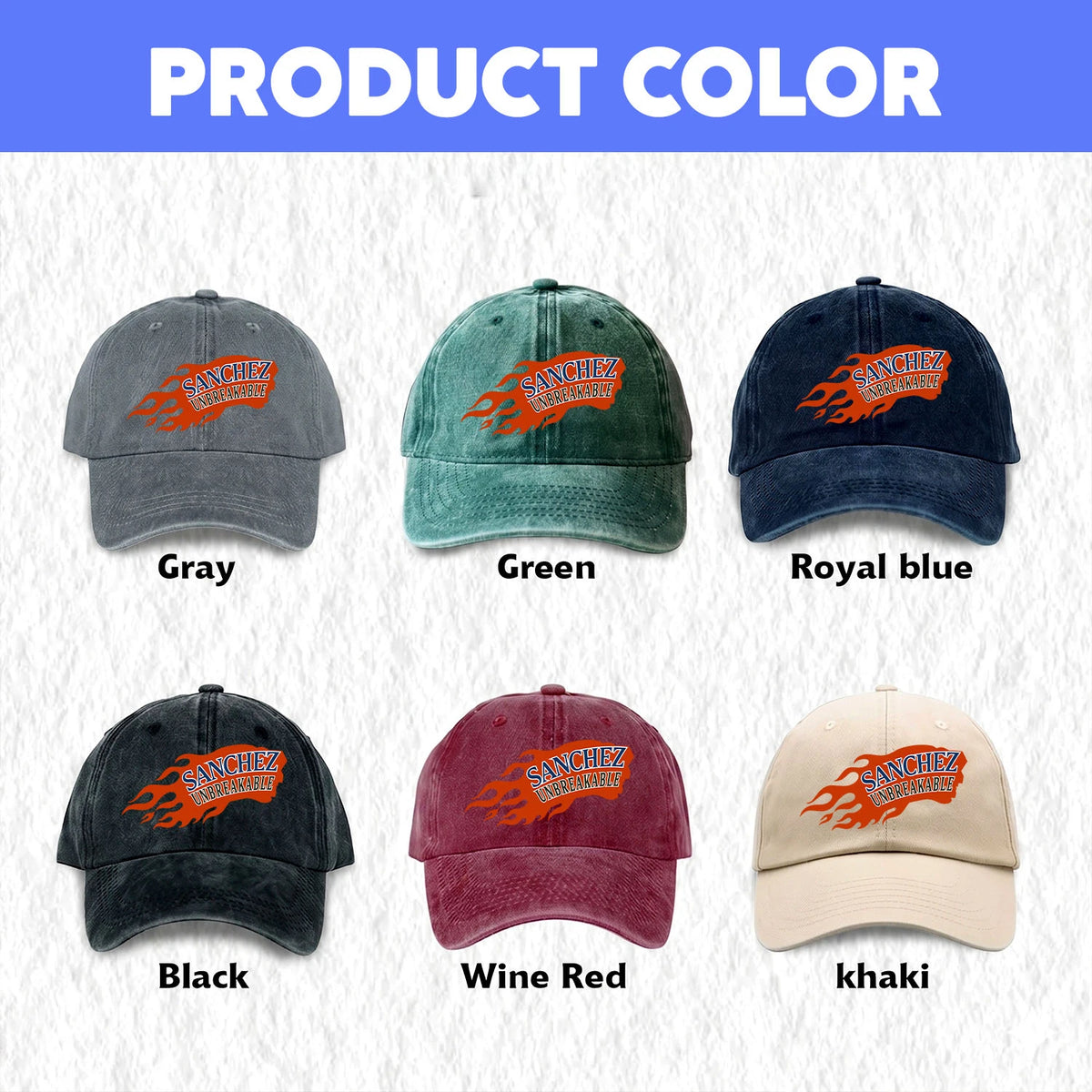 Your Name Unbreakable Logo Washed Cap SANCHEZ 13K1 C69PF