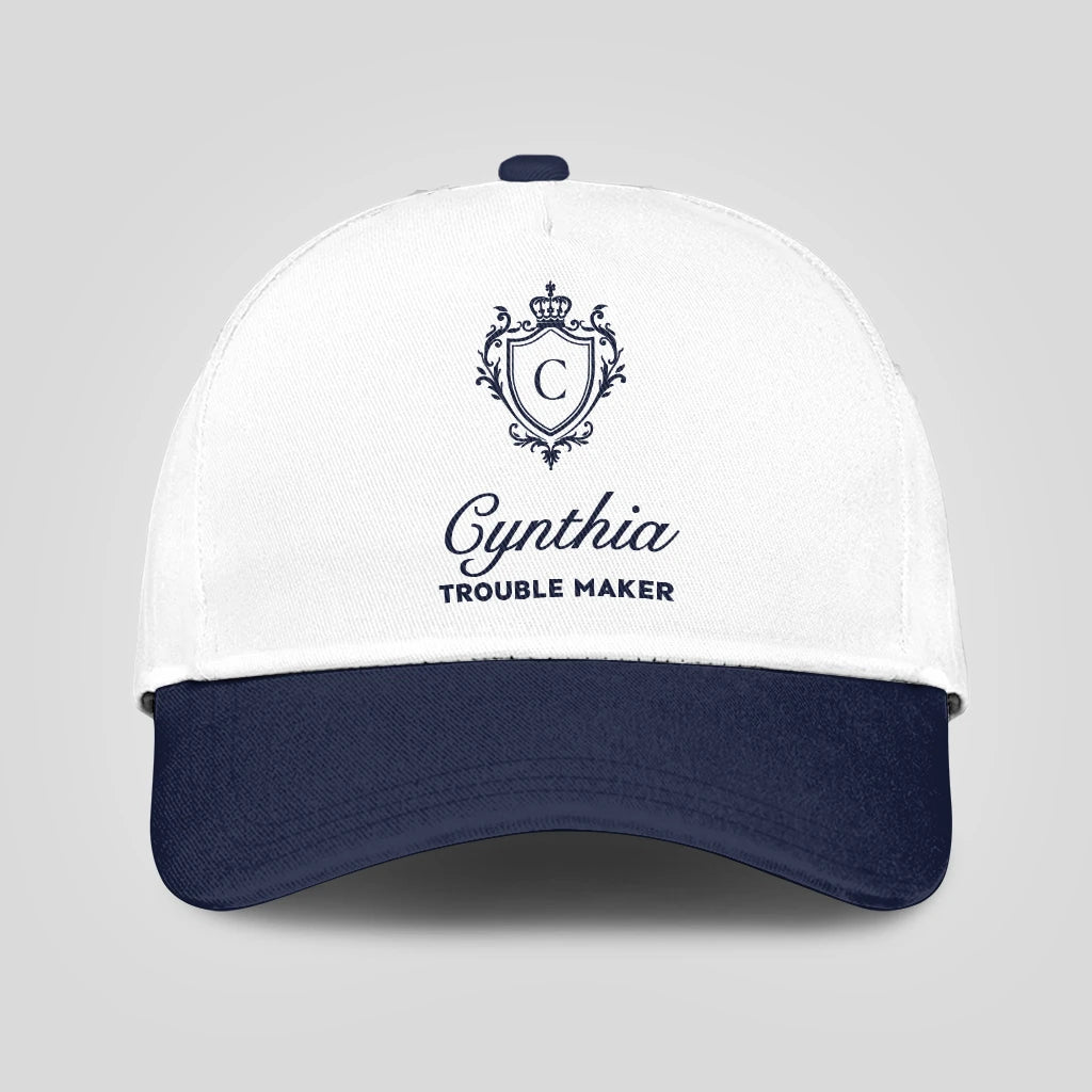Trouble Maker Funny Blue And White Cap CYNTHIA 13K1 C152PF