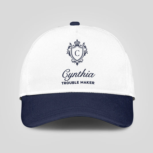 Trouble Maker Funny Blue And White Cap CYNTHIA 13K1 C152PF