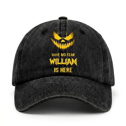 Have No Fear Your Name Is Here Jack O' Lantern Washed Cap WILLIAM 13K1 C135PF