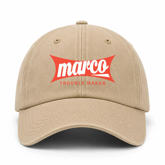 Trouble Maker Red Logo Washed Cap MARCO 13K1 C78PF