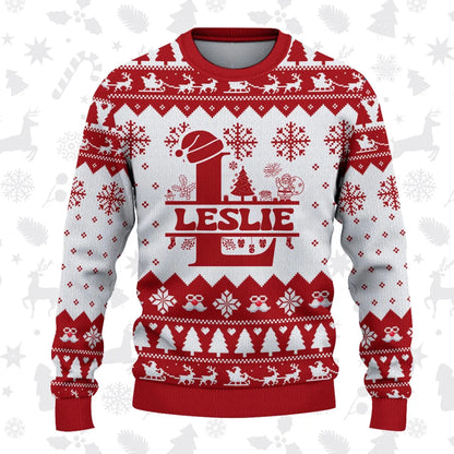 LESLIE Personalized Christmas Pajama Set - Holiday Gift Outfit 13K1-CR2