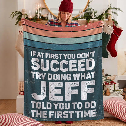 If At First You Don’t Succeed Retro Green Fleece Blanket JEFF 13K1 BK29