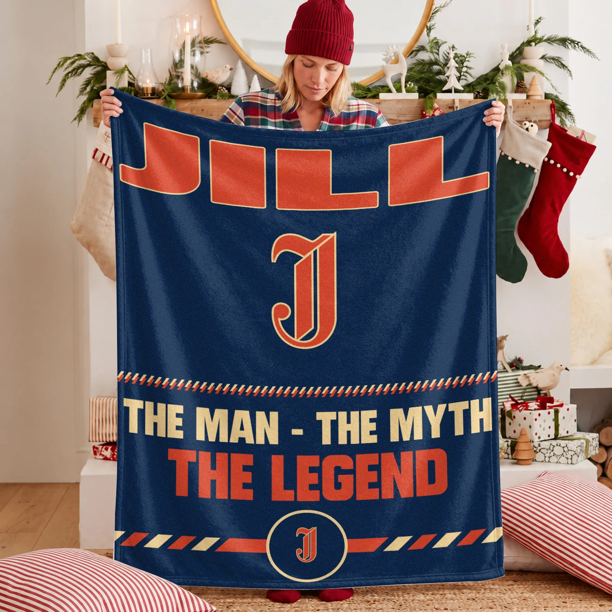 The Man The Myth The Legend Retro Fleece Blanket JILL 13K1 BK53
