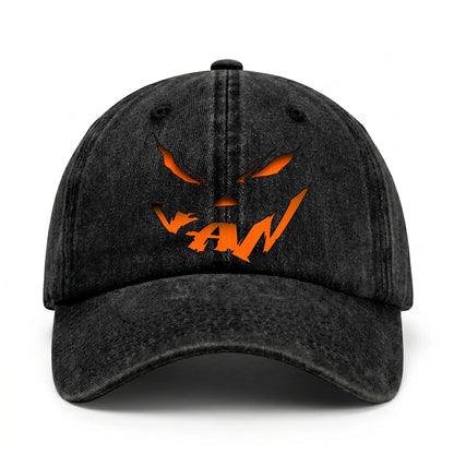 Stay Hungry Pumpkin Chasing Ghosts Funny Washed Cap VAN 13K1 C101PF