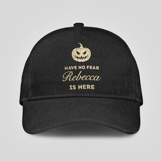 Have No Fear Your Name Is Here Jack O' Lantern Black Cap REBECCA 13K1 C164PF
