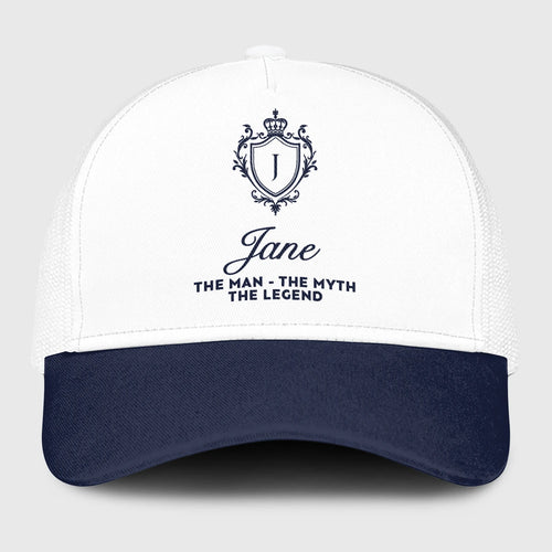 The Man The Myth The Legend Blue And White Baseball Mesh Cap JANE 13K1 C186PF
