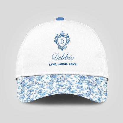 Live Laugh Love Flowers Pattern Cap DEBBIE 13K1 C109PF