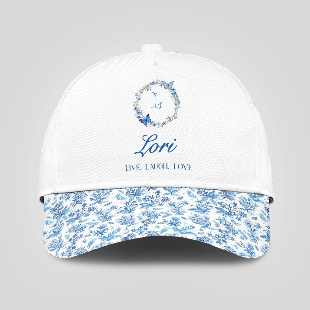 Live Laugh Love Blue Flowers Cap LORI 13K1 C50PF