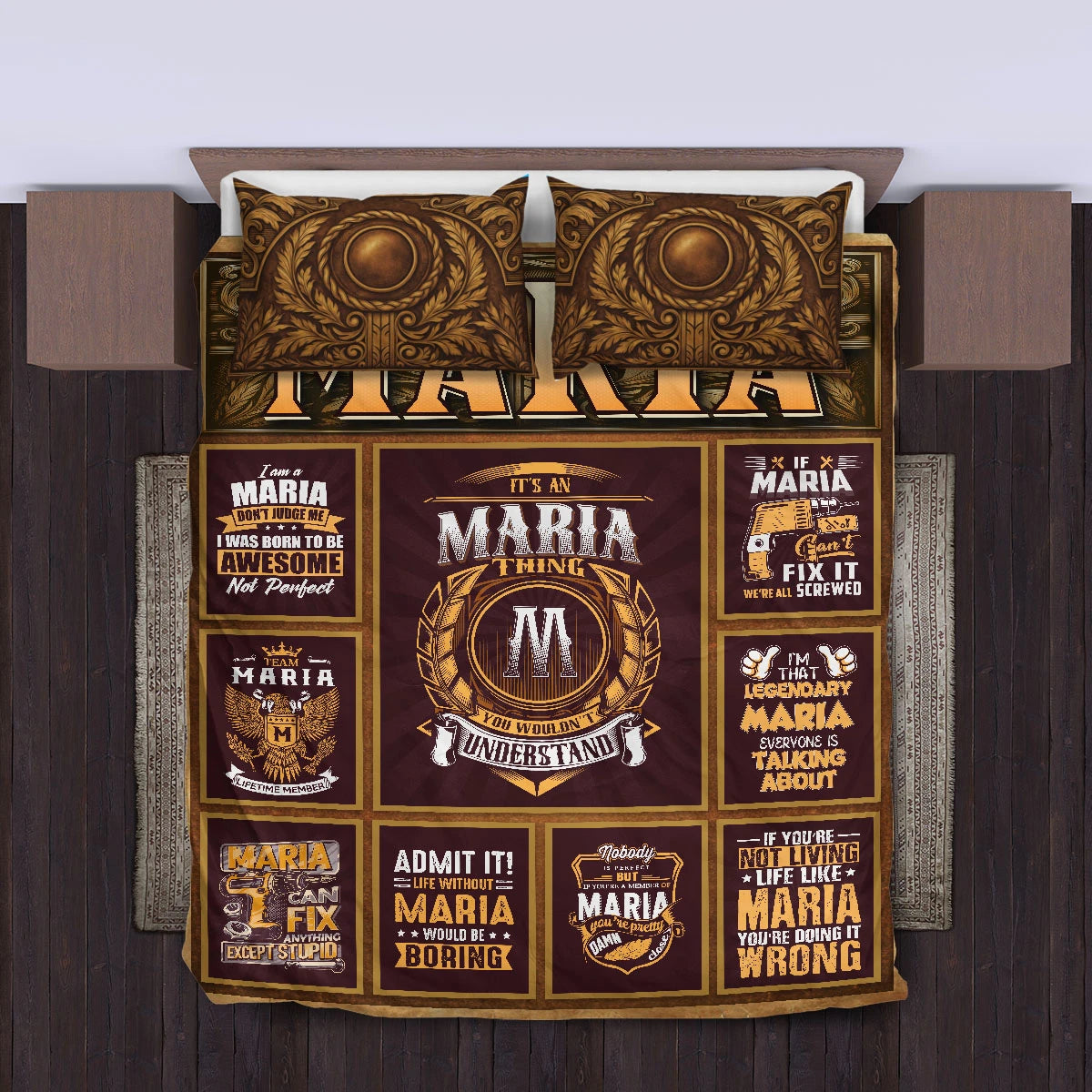MARIA Limited Edition Personalized Bedding Set 13K1-BS3