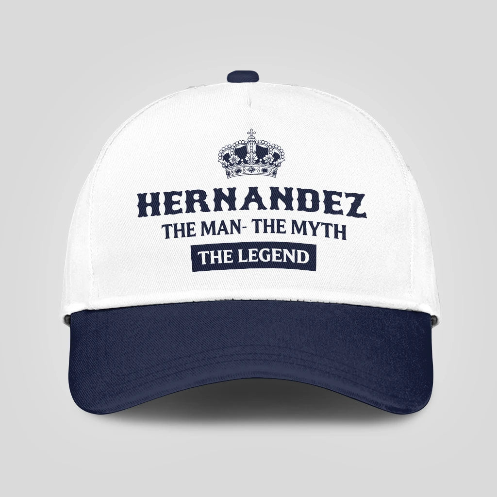 The Man The Myth The Legend King Crown Blue And White Cap HERNANDEZ 13K1 C147PF