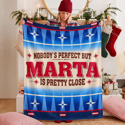 Nobody's Perfect But Your Name Is Close Native American Fleece Blanket MARTA 13K1 BK57