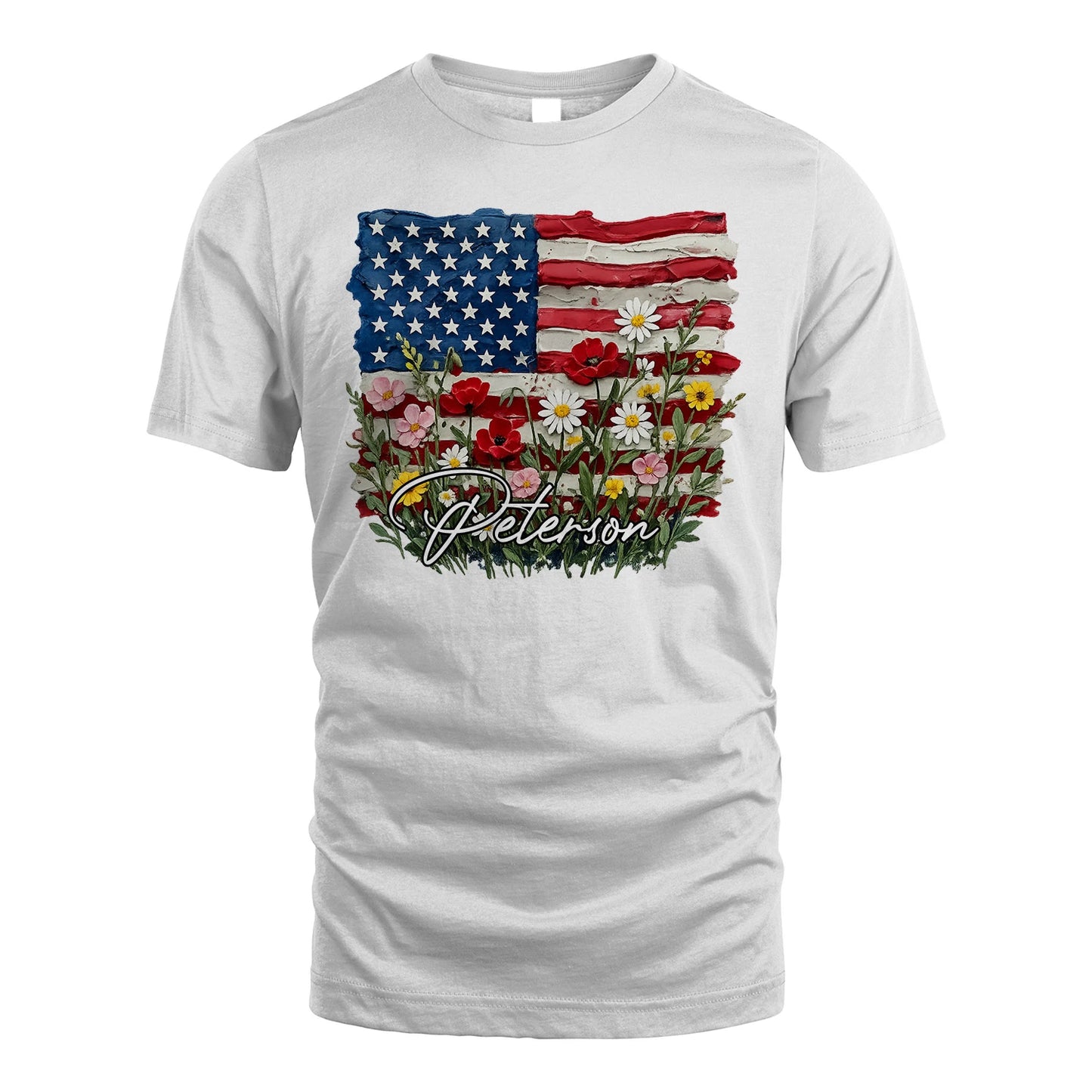 PETERSON 13K1-549 Personalize Name - Design American flag and flowers